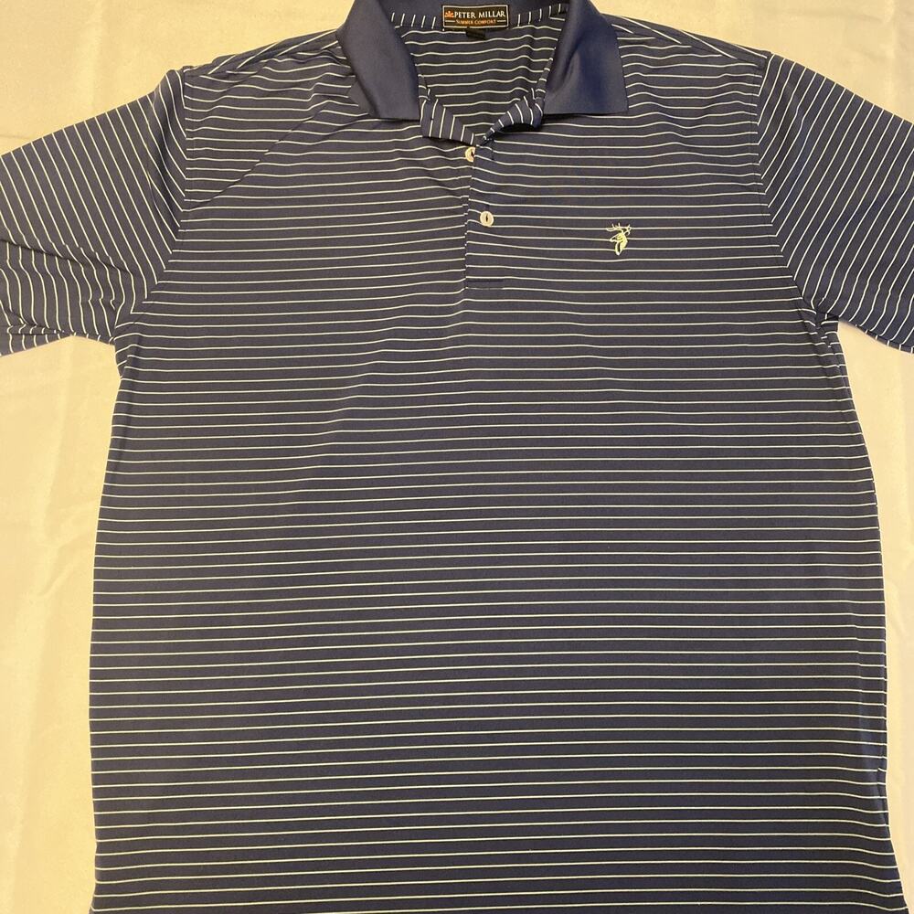 Peter millar summer comfort med polo blue striped